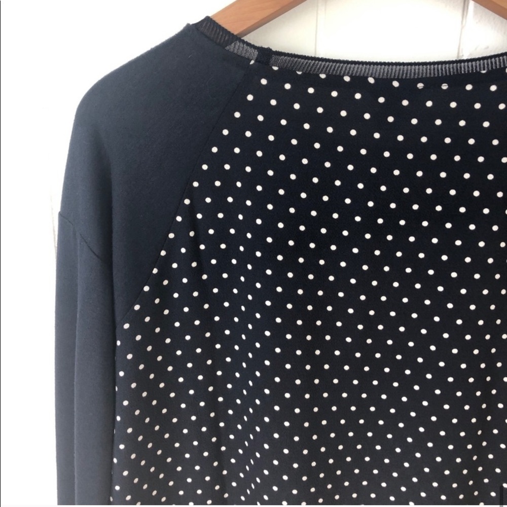 Ann Taylor Navy Blue Top with Polka Dot Back - Picture 7 of 9